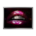 thumbnail image 1 of Designart 'Detail Of Pixellated Pink Woman Lips' Modern Framed Art Print, 1 of 4