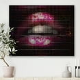 thumbnail image 1 of Designart 'Detail Of Pixellated Pink Woman Lips' Modern Print on Natural Pine Wood, 1 of 5