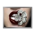 thumbnail image 1 of Designart 'Detail Of Sexy Red Girl Lips' Modern Framed Art Print, 1 of 4