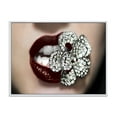 thumbnail image 1 of Designart 'Detail Of Sexy Red Girl Lips' Modern Framed Canvas Wall Art Print, 1 of 5