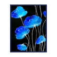 thumbnail image 1 of Designart 'Detail of Blue Flowers On Black Background II' Traditional Framed Canvas Wall Art Print, 1 of 4