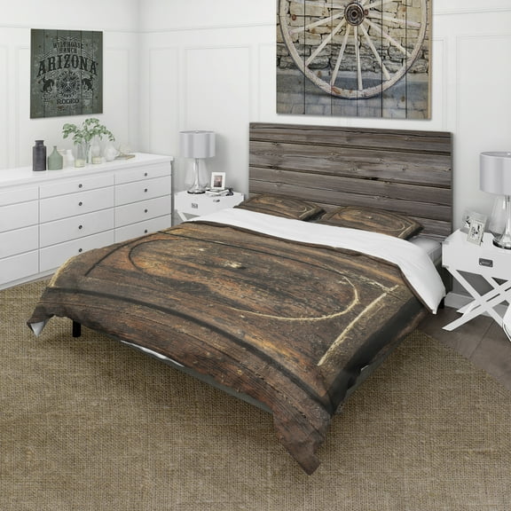 Designart 'Detail of Old Wooden Door' Vintage Duvet Cover Set