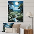thumbnail image 1 of Designart "Dew Glistening in the Countryside I" Landscape & Nature Floater Framed Wall Art Living Room, 1 of 7