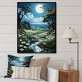 thumbnail image 1 of Designart "Dew Glistening in the Countryside I" Landscape & Nature Floater Framed Wall Art Living Room, 1 of 7