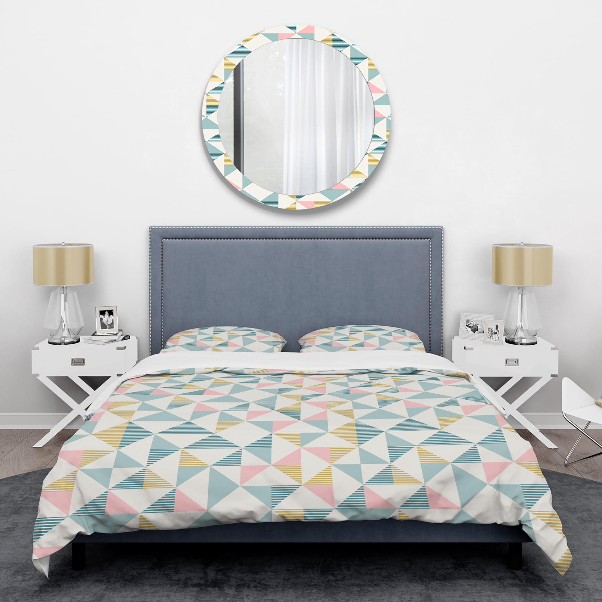 Designart 'Diamond Retro I' Mid-Century Modern Duvet Cover Set