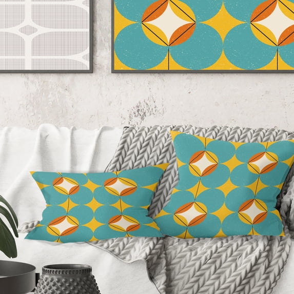 Designart Diamond Retro IV' Mid-Century Modern Throw Pillow - 16x16