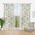 thumbnail image 1 of Designart 'Diamond Retro Pattern II' Mid-Century Modern Curtain Panel, 1 of 4