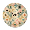 thumbnail image 1 of Designart 'Diamond Retro Pattern II' Mid-Century Modern Wood Wall Clock, 1 of 5