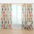 thumbnail image 1 of Designart 'Diamond Retro Pattern III' Mid-Century Modern Curtain Panel, 1 of 4