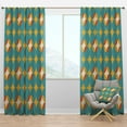 thumbnail image 1 of Designart 'Diamond Retro Pattern IV' Mid-Century Modern Blackout Curtain Panel, 1 of 4