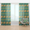 thumbnail image 1 of Designart 'Diamond Retro Pattern IV' Mid-Century Modern Curtain Panel, 1 of 4