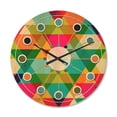 thumbnail image 1 of Designart 'Diamond Retro Pattern IX' Mid-Century Modern Wood Wall Clock, 1 of 5