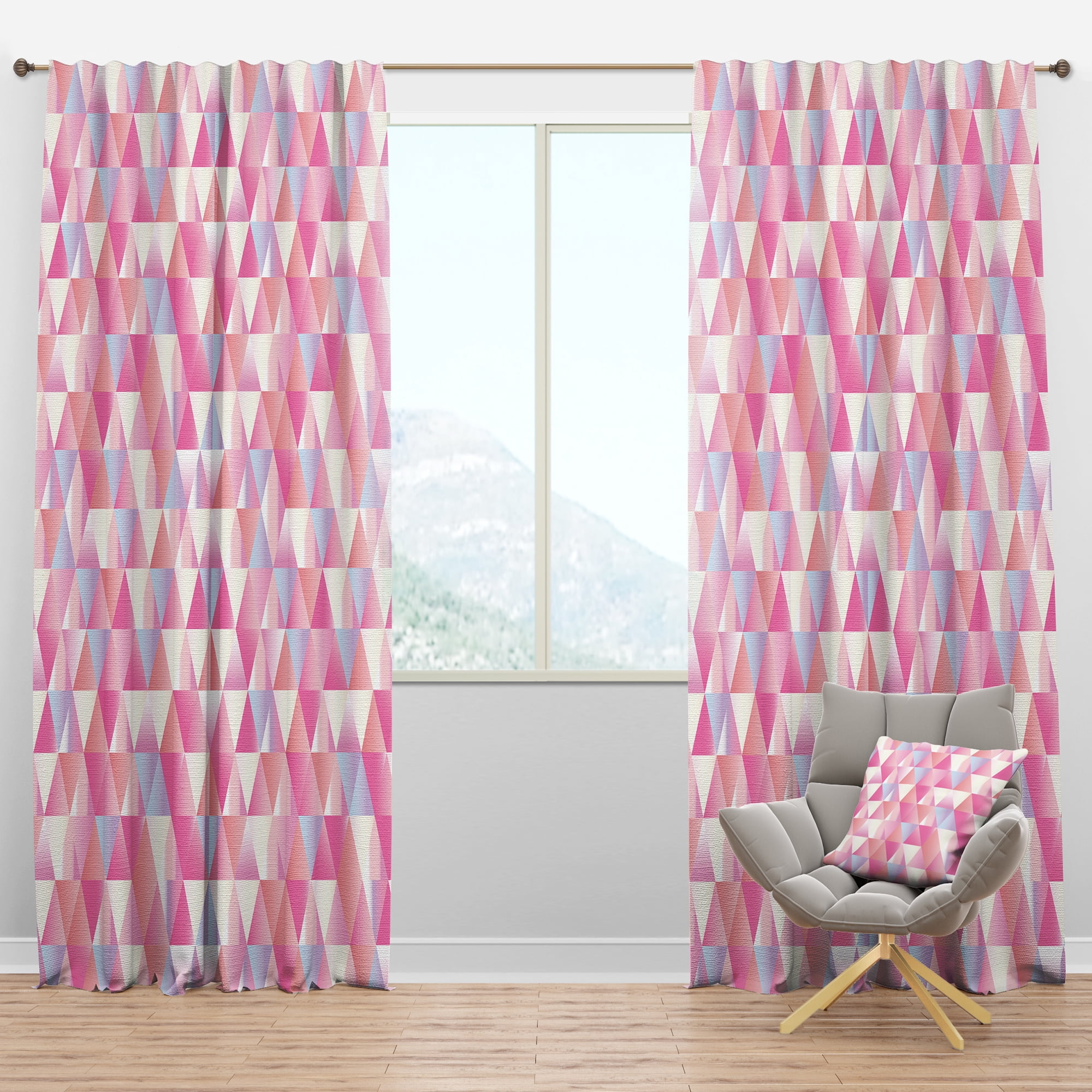 Designart 'Diamond Retro Pattern VI' Mid-Century Modern Blackout Curtain Panel