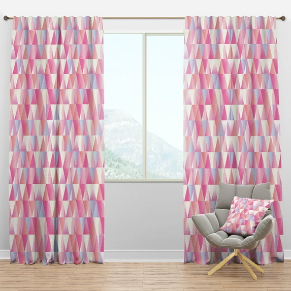 Designart 'Diamond Retro Pattern VI' Mid-Century Modern Blackout Curtain Panel