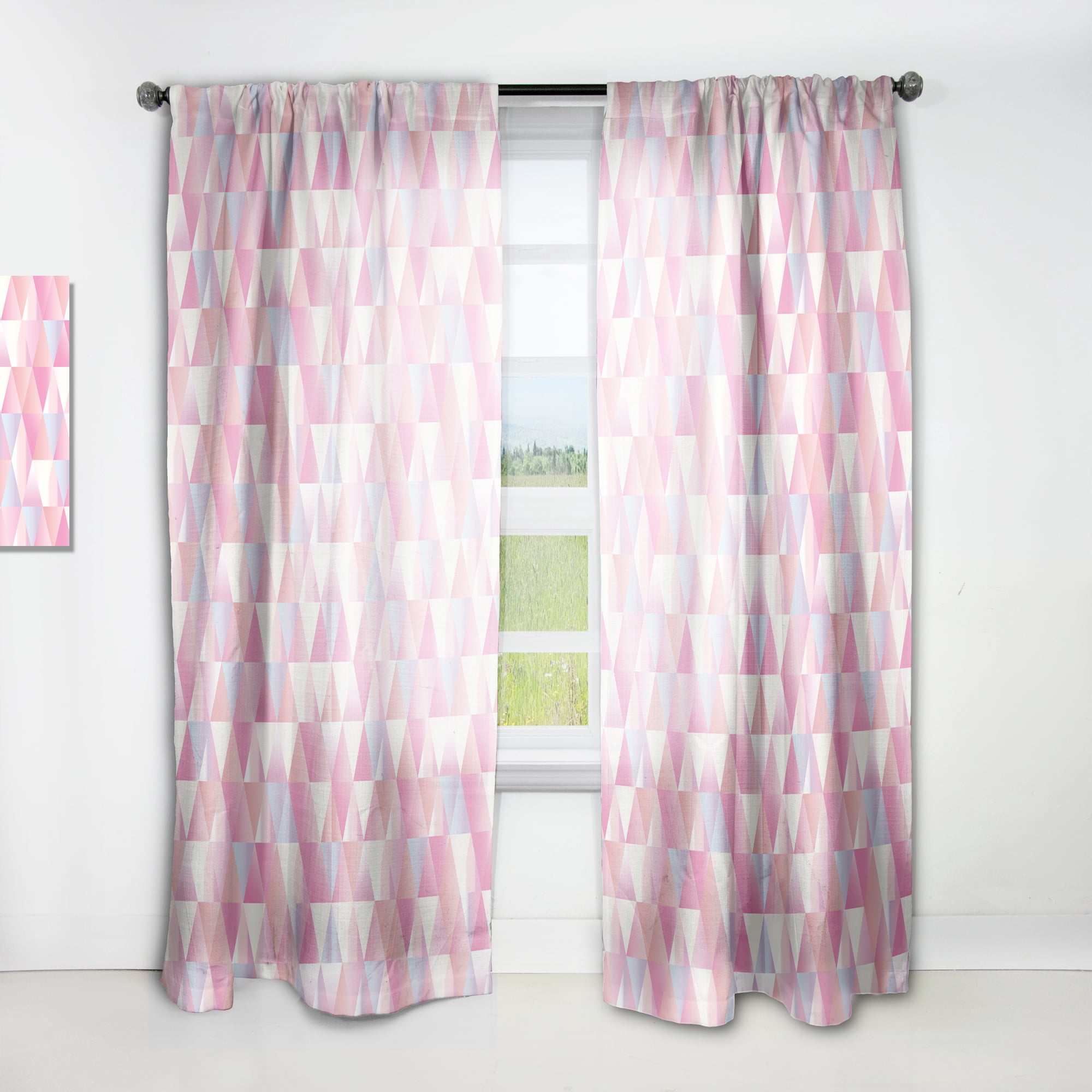 Designart 'Diamond Retro Pattern VI' Mid-Century Modern Curtain Panel