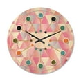 thumbnail image 1 of Designart 'Diamond Retro Pattern VI' Mid-Century Modern Wood Wall Clock, 1 of 5