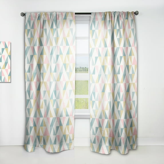 Designart 'Diamond Retro Pattern VII' Mid-Century Modern Curtain Panel