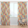thumbnail image 1 of Designart 'Diamond Retro Pattern X' Mid-Century Modern Blackout Curtain Panel, 1 of 4