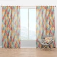 thumbnail image 1 of Designart 'Diamond Retro Pattern X' Mid-Century Modern Curtain Panel, 1 of 4