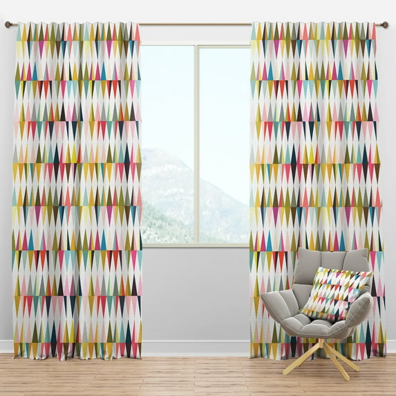 Designart 'Diamond Retro Pattern XI' Mid-Century Modern Blackout Curtain Panel