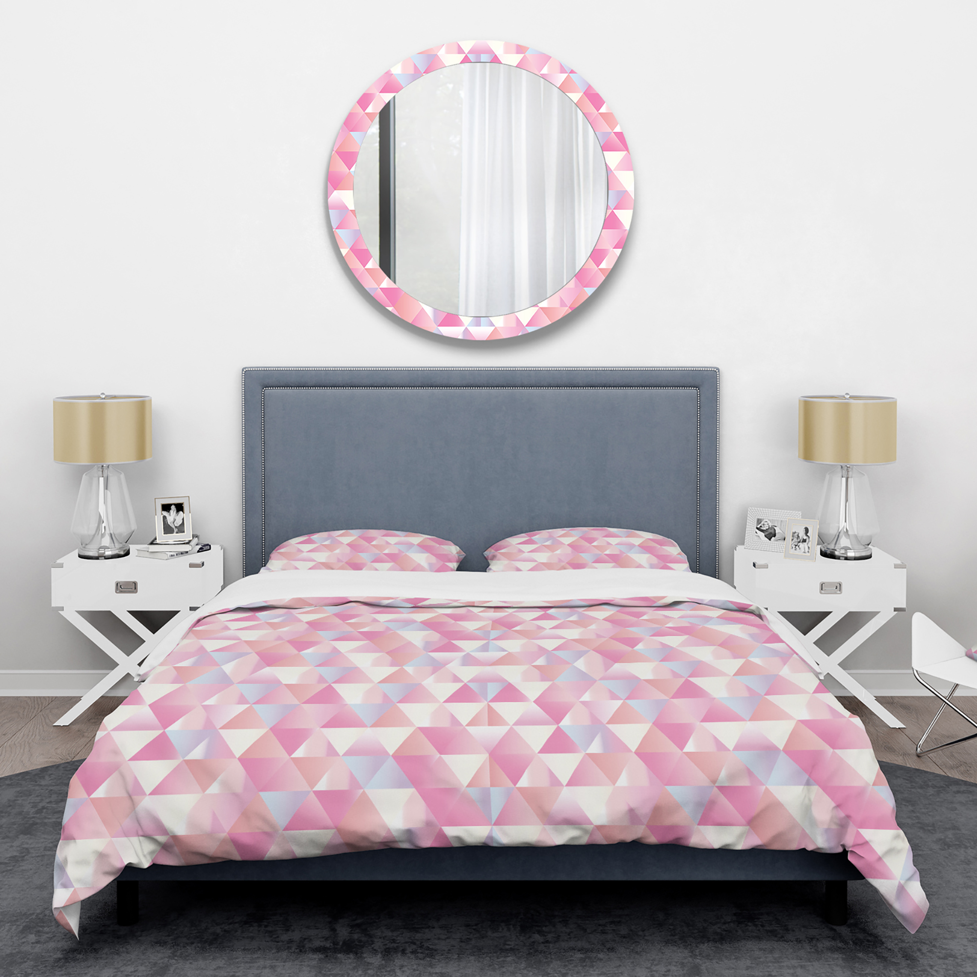 Designart 'Diamond Retro VI' Mid-Century Modern Duvet Cover Set
