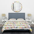 thumbnail image 1 of Designart 'Diamond Retro VII' Mid-Century Modern Duvet Cover Set, 1 of 4