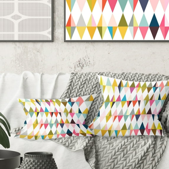 Designart Diamond Retro VII' Mid-Century Modern Throw Pillow - 16x16