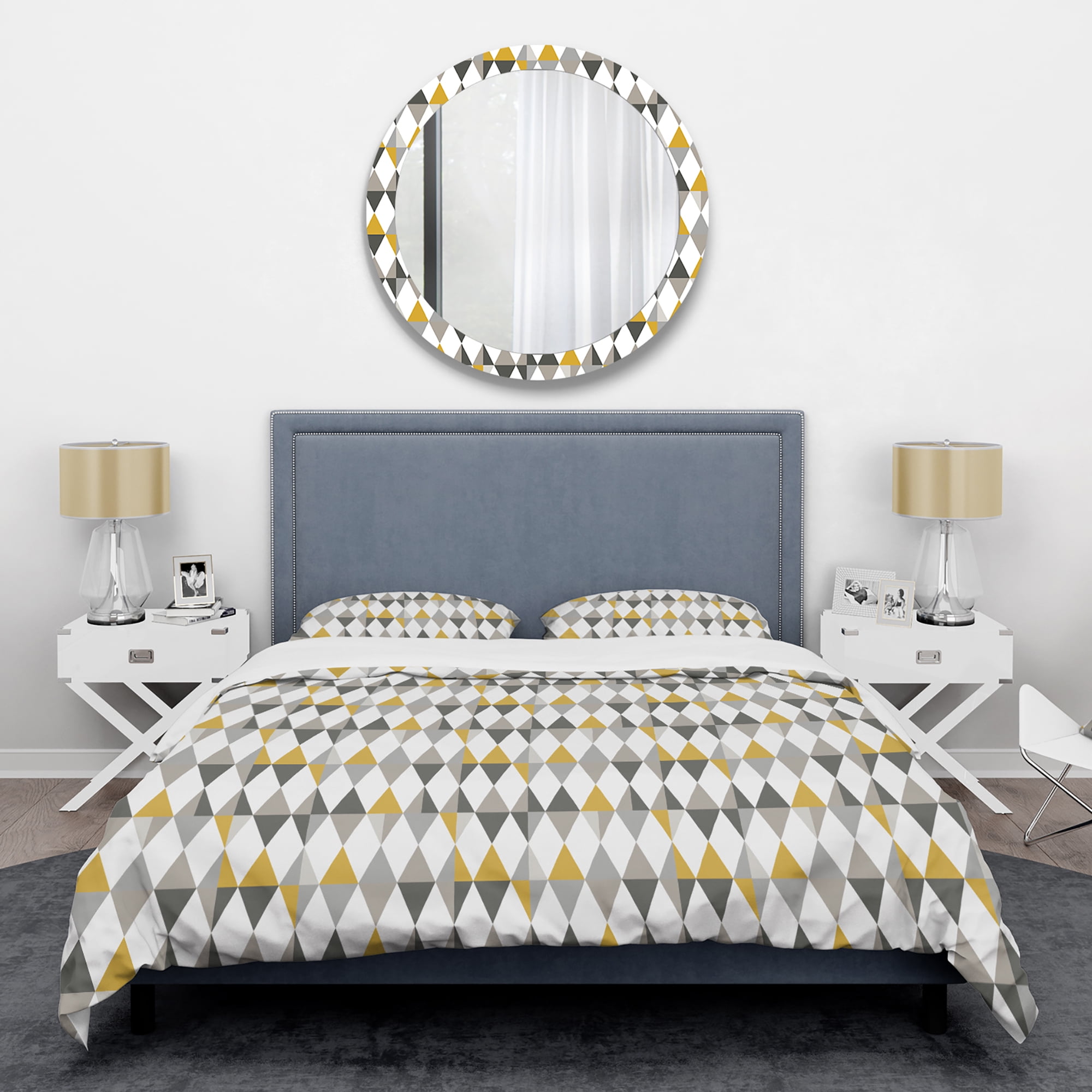 Designart 'Diamond Retro VIII' Mid-Century Modern Duvet Cover Set