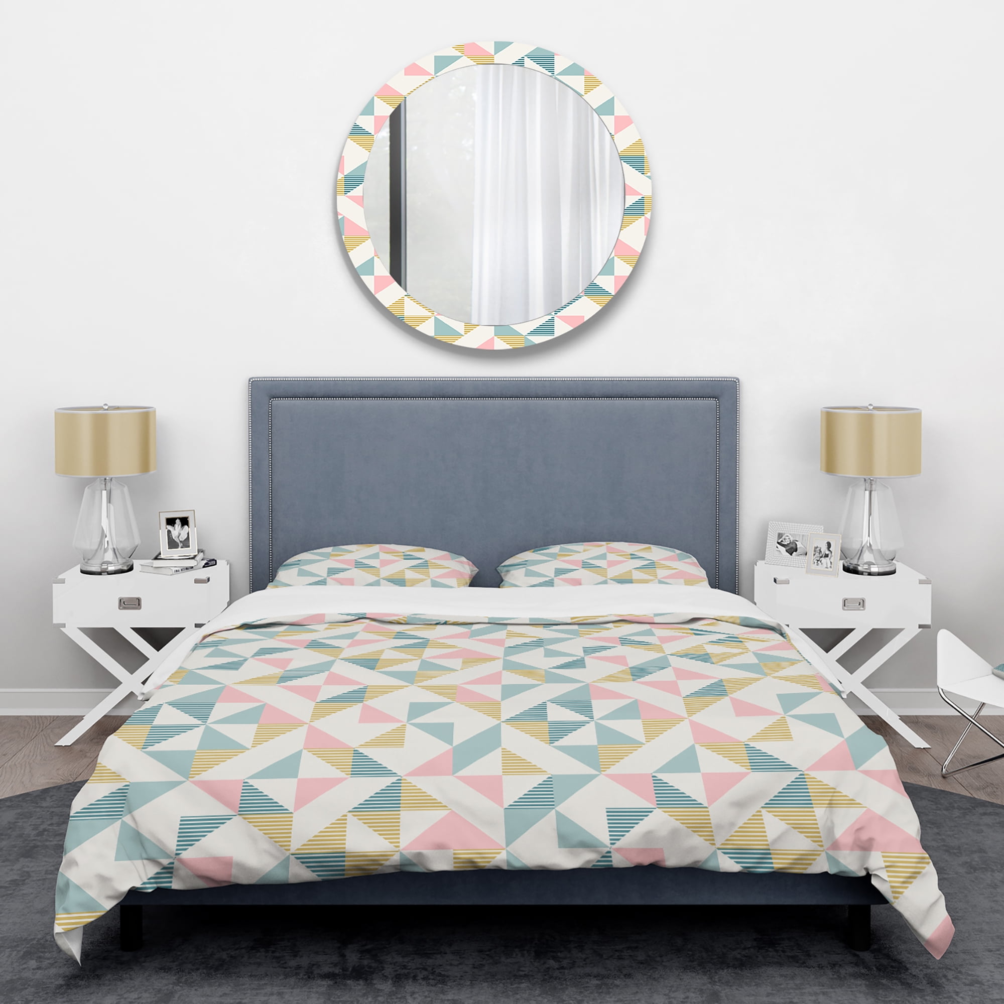 Designart 'Diamond Retro XI' Mid-Century Modern Duvet Cover Set