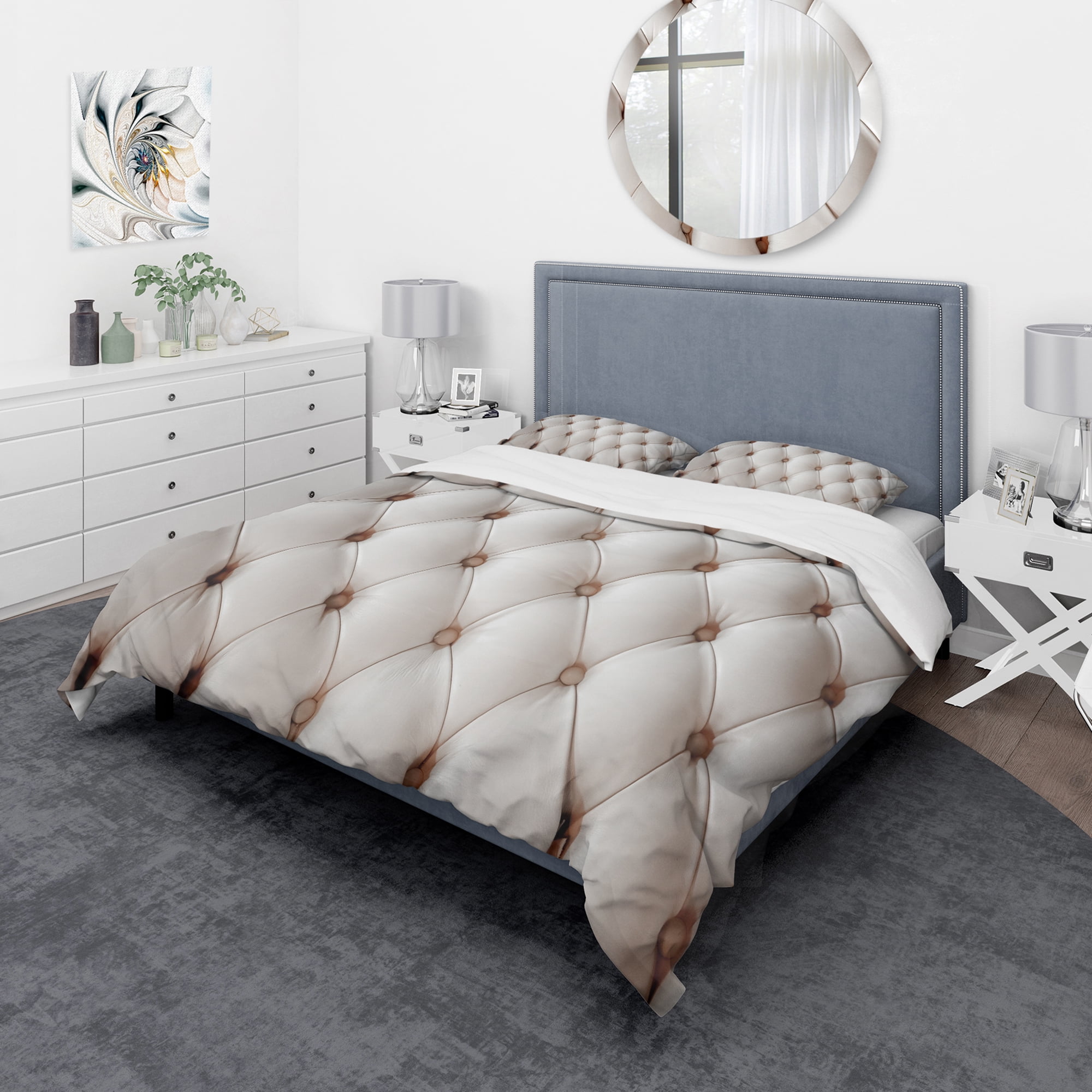 Designart 'Diamond Shaped Leather Couch' Modern & Contemporary Duvet Cover Set