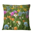thumbnail image 1 of Designart Different Color Flowers in Field - Floral Throw Pillow - 18x18, 1 of 5