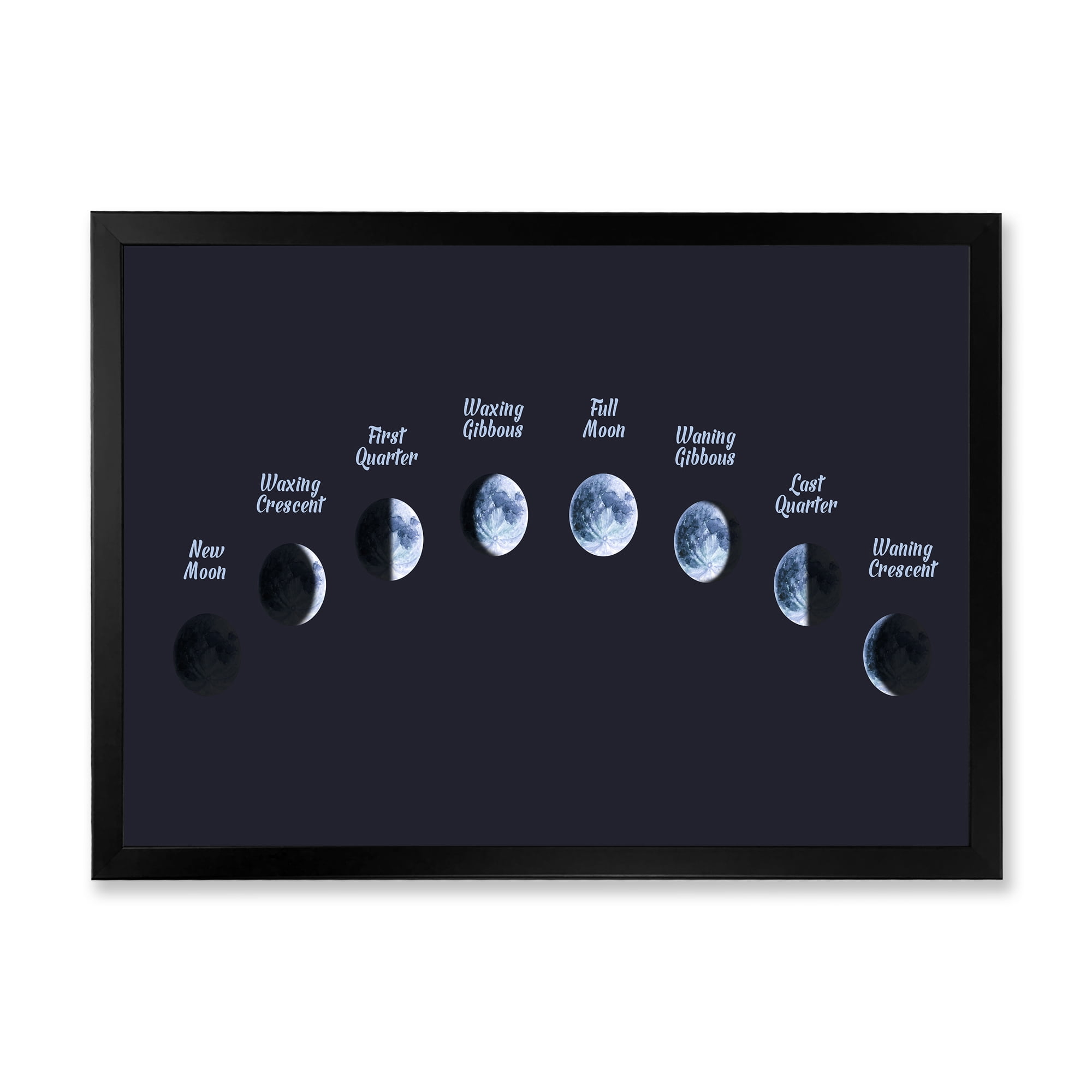 Designart 'Different Moon Phases In Space' Bohemian & Eclectic Framed Art Print