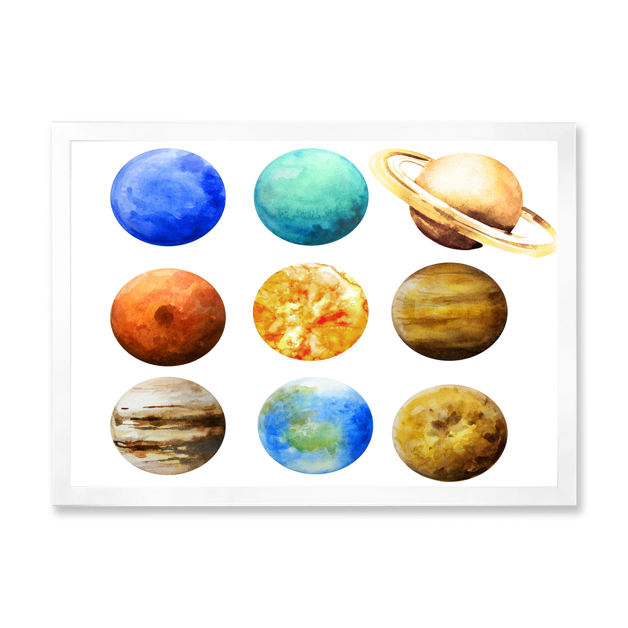 Designart 'Different Planets In Orbit' Modern Framed Art Print