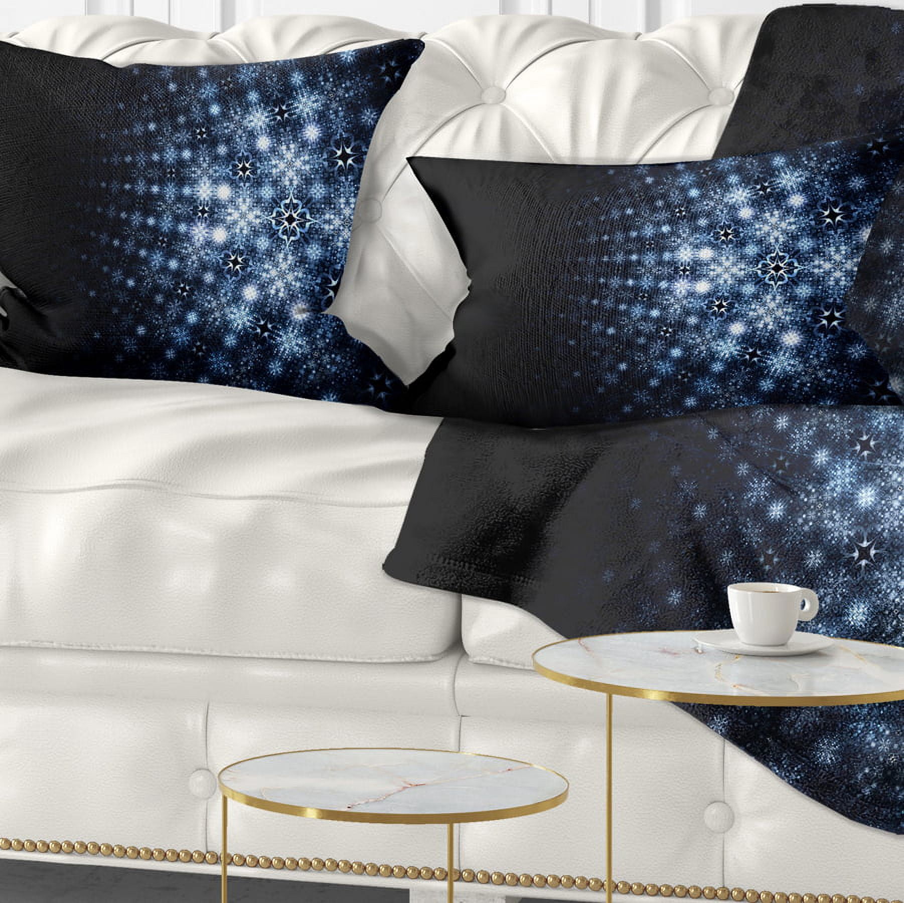 Designart Digital Fractal Flower Perspective - Abstract Throw Pillow - 12x20