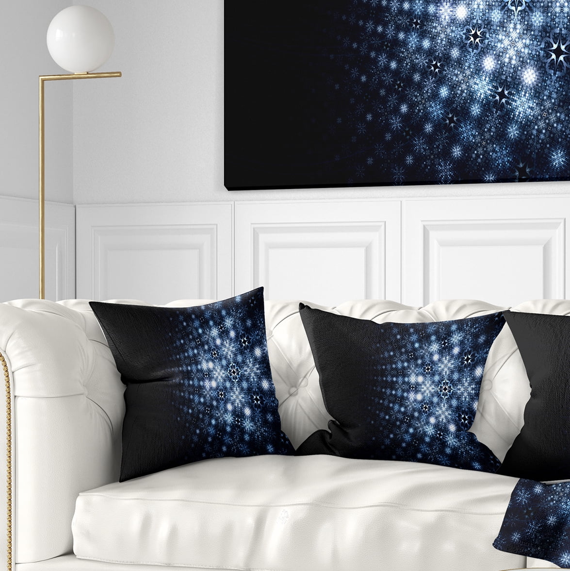 Designart Digital Fractal Flower Perspective - Abstract Throw Pillow - 16x16