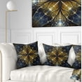 thumbnail image 1 of Designart Digital Gold Fractal Flower Pattern - Abstract Throw Pillow - 18x18, 1 of 5