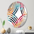 thumbnail image 1 of Designart "Digital Realm Rainbow Colors" Abstract Baptist Fan Round Wall Mirror - Oval Printed Decorative Mirror - Multiple Color Options, 1 of 5