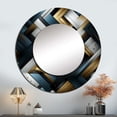 thumbnail image 1 of Designart "Dimensional Black And Gold Marble Mosaic" Geometric Black Large Round Mirror - Round Bedroom Mirror Wall Decor - Modern Round Printed Mirror - 36" x 36", 1 of 6