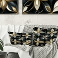 thumbnail image 1 of Designart "Dimensional Black and Gold Marble Mosaic with Flowers" Geometric Printed Throw Pillow, 1 of 5