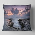 thumbnail image 1 of Designart Dinosaur Footprint Magoito Beach - Seashore Throw Pillow - 18x18, 1 of 4