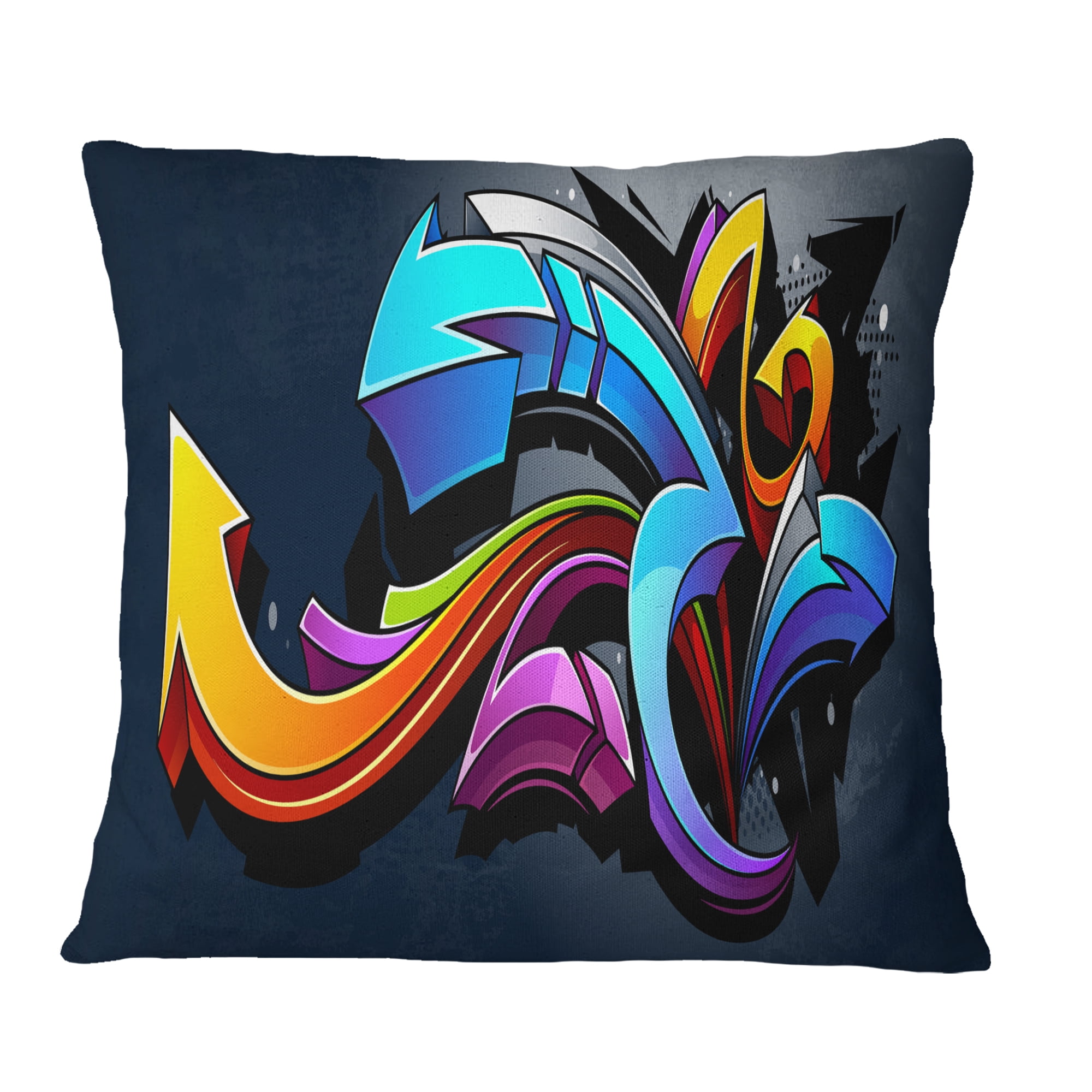 Designart Direction Street Art - Graffiti Throw Pillow - 18x18