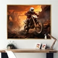 thumbnail image 1 of Designart "Dirt Bike Adventure Orange and Black Rider III" Transportation Framed Wall Art - Transitional Orange Motorcycle Entryway Framed Wall Art, 1 of 6