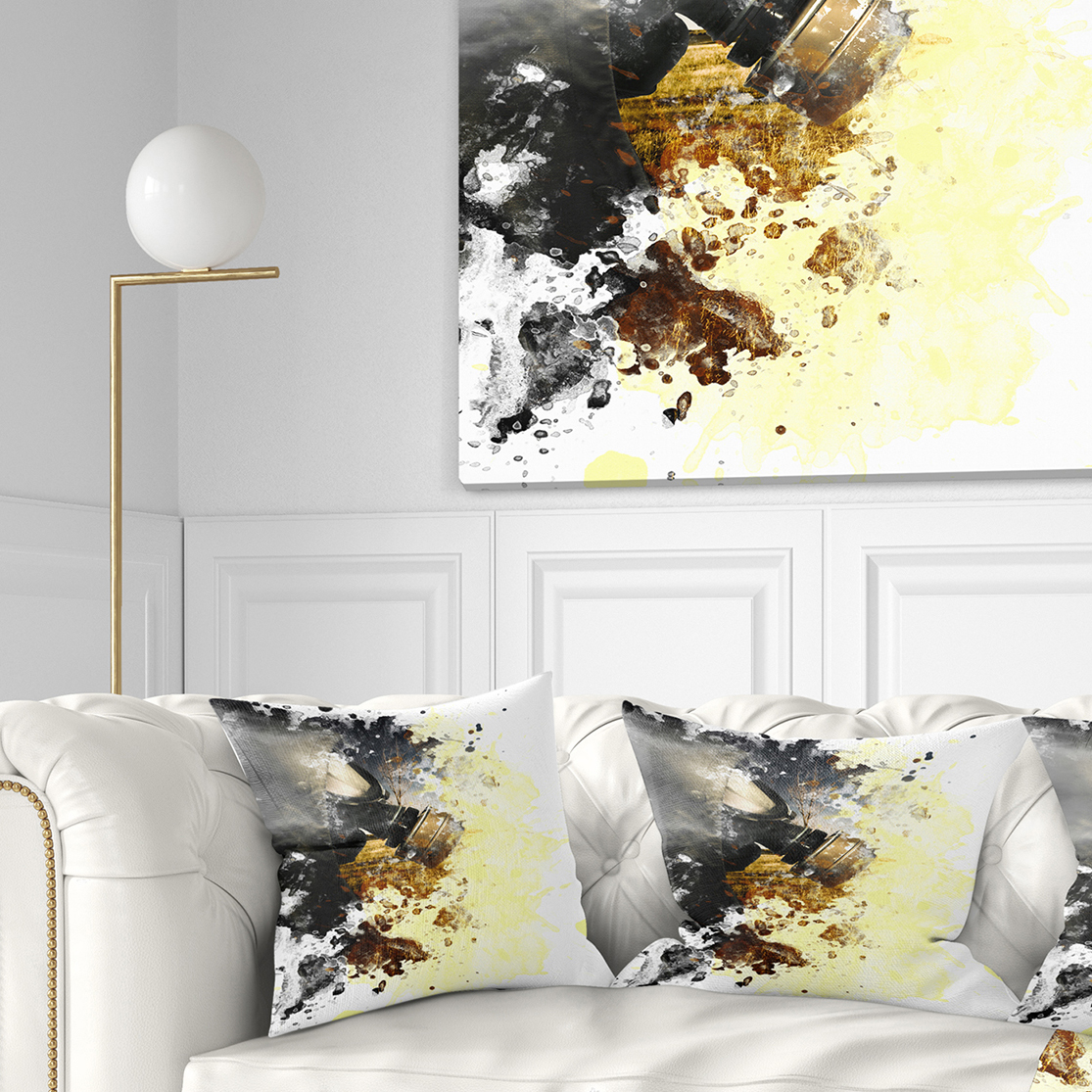 Designart Disaster of War and Gas - Abstract Throw Pillow - 18x18