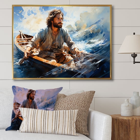 Designart "Disciple'S Christian Land Journey" Christianity Floater Framed Canvas Prints