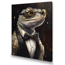 Designart Disco Style Tuxedo Reptile II Canvas Wall Art