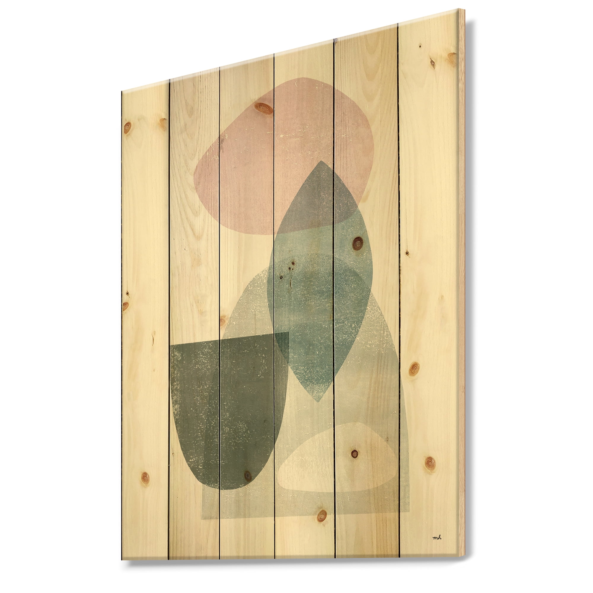 Designart 'Distressed Dream I' Modern & Transitional Print on Natural Pine Wood
