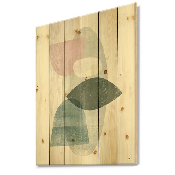 Designart 'Distressed Dream II' Modern & Transitional Print on Natural Pine Wood