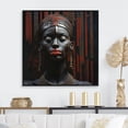 thumbnail image 1 of Designart "Diva African American Woman in Black and Red I" Fashion Framed Wall Art - Glam Black Woman Egyptian Bedroom Framed Canvas Wall Art, 1 of 6