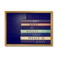 thumbnail image 1 of Designart 'Do What Is Right Not What Is Easy On Books' Traditional Framed Art Print, 1 of 4
