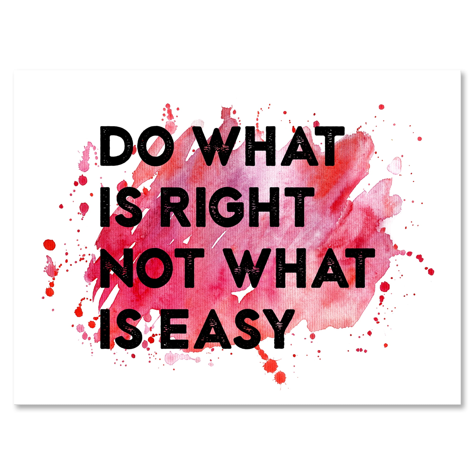 Designart ' Do What Is Right Not What Is Easy On Red Background ' Traditional Canvas Wall Art Print
